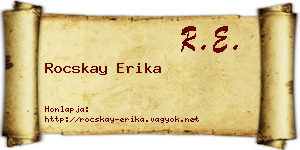Rocskay Erika névjegykártya
